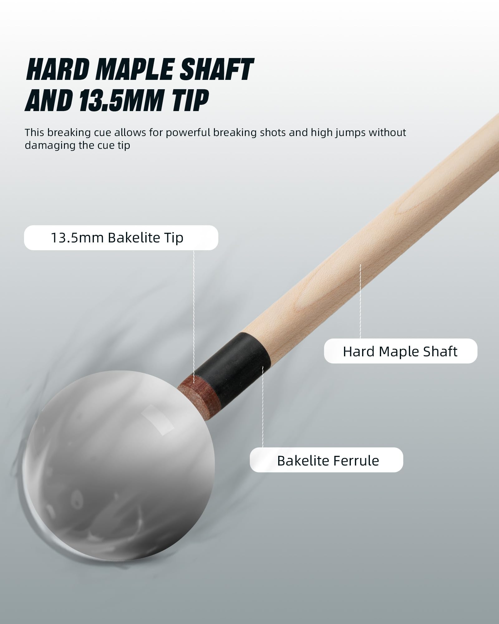 CRICAL Break Jump Pool Cue 3 Piece Jump/Break Cue Stick 13.5mm Tip Canadian Maple Shaft Billiard Sticks