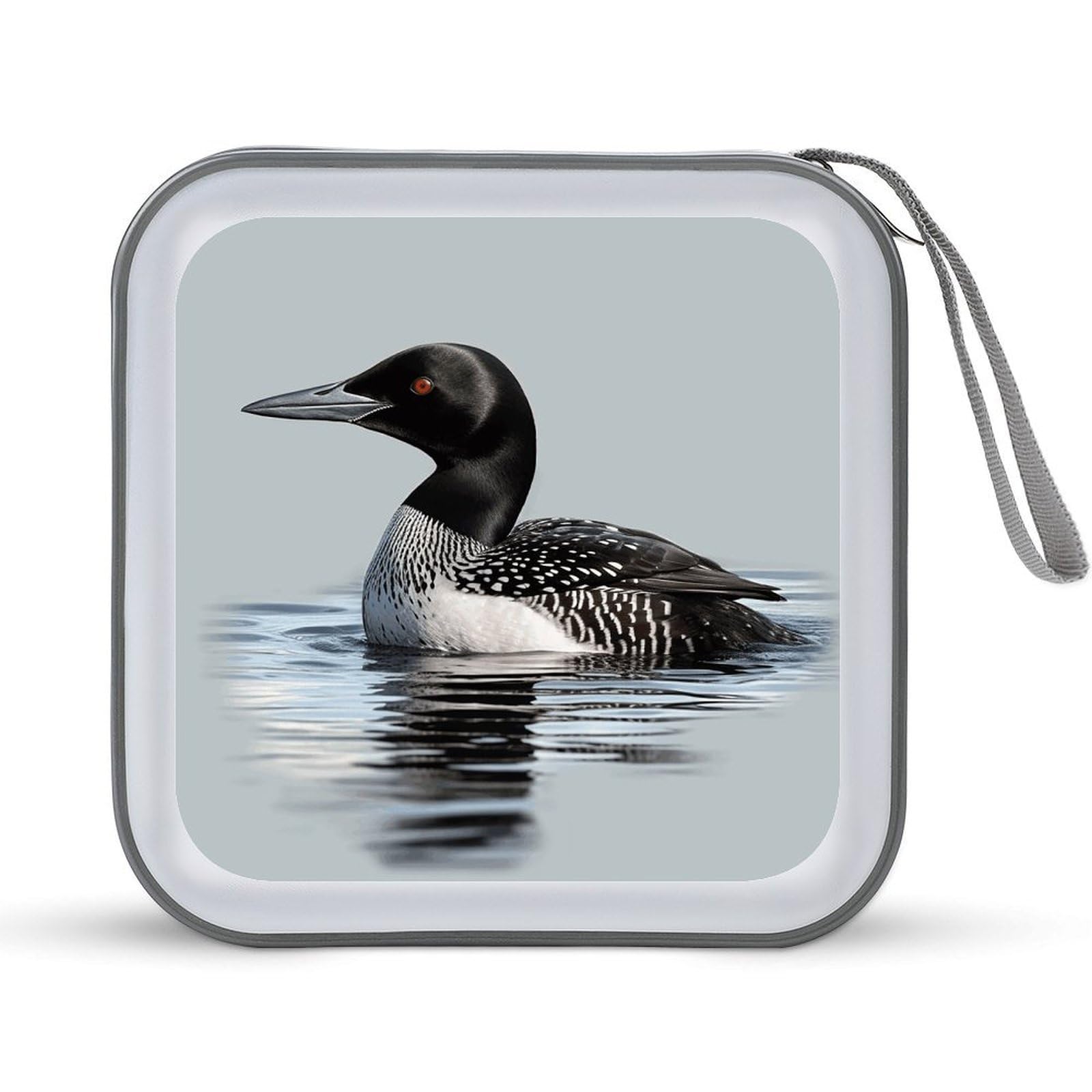 VstaDank Loon Nature Bird 40 Capacity CD Case with Zipper Disc, Portable Hard Plastic CD Storage Organizer, Wallet Organizer, Home DVD Organizer
