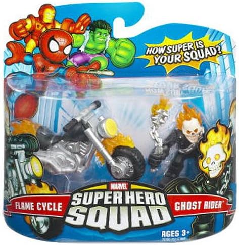 Marvel Super Hero Squad Ghost Rider and Flame Cycle 3-Inch Scale Figure 2-Pack by Hasbro