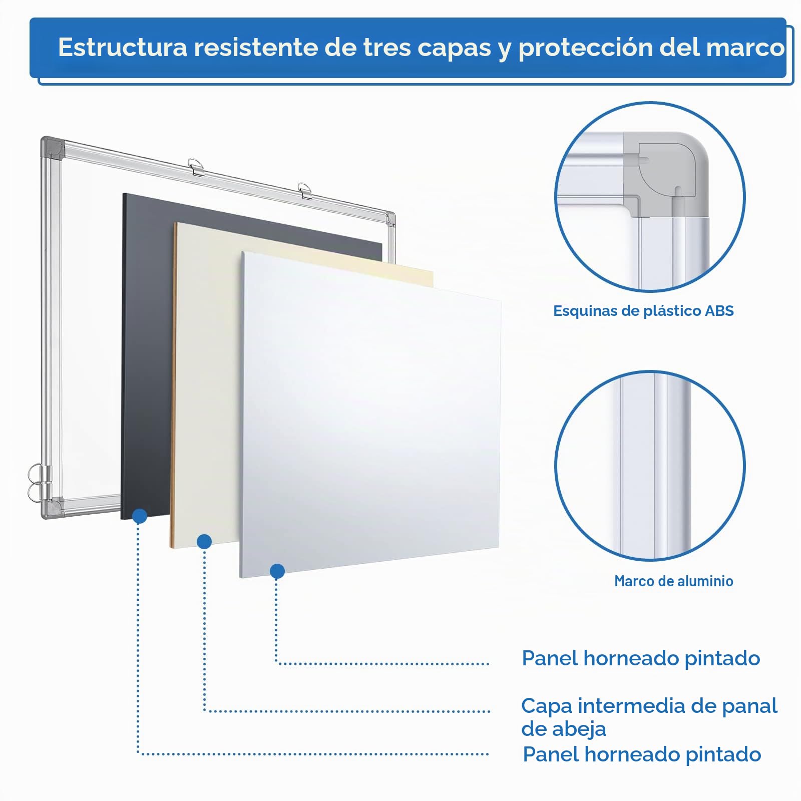 maxtek Pizarra blanca magnética 75 x 50 cm para pared, marco de aluminio, ligera con bandeja para bolígrafos, pizarra de borrado en seco para casa, oficina, escuela