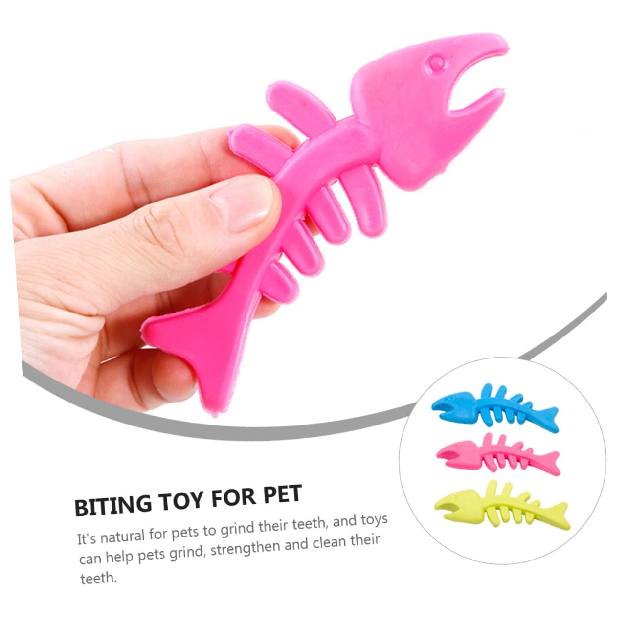 Giocattolo per Cani da Masticare a Forma di Pesce per Pulire i Denti e Ridurre l'Ansia in Tpr Alimentare 12,5 X 5 X 0,3 CM per Cuccioli e Cani Adulti