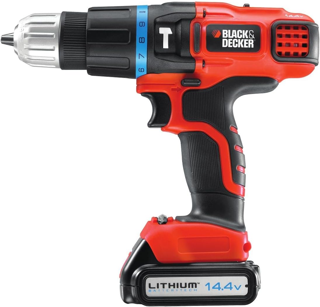 BLACK+DECKER 14.4V Cordless Hammer Drill 2-Gear with 1.5 Ah Lithium-Ion Battery, EGBL148K-GB