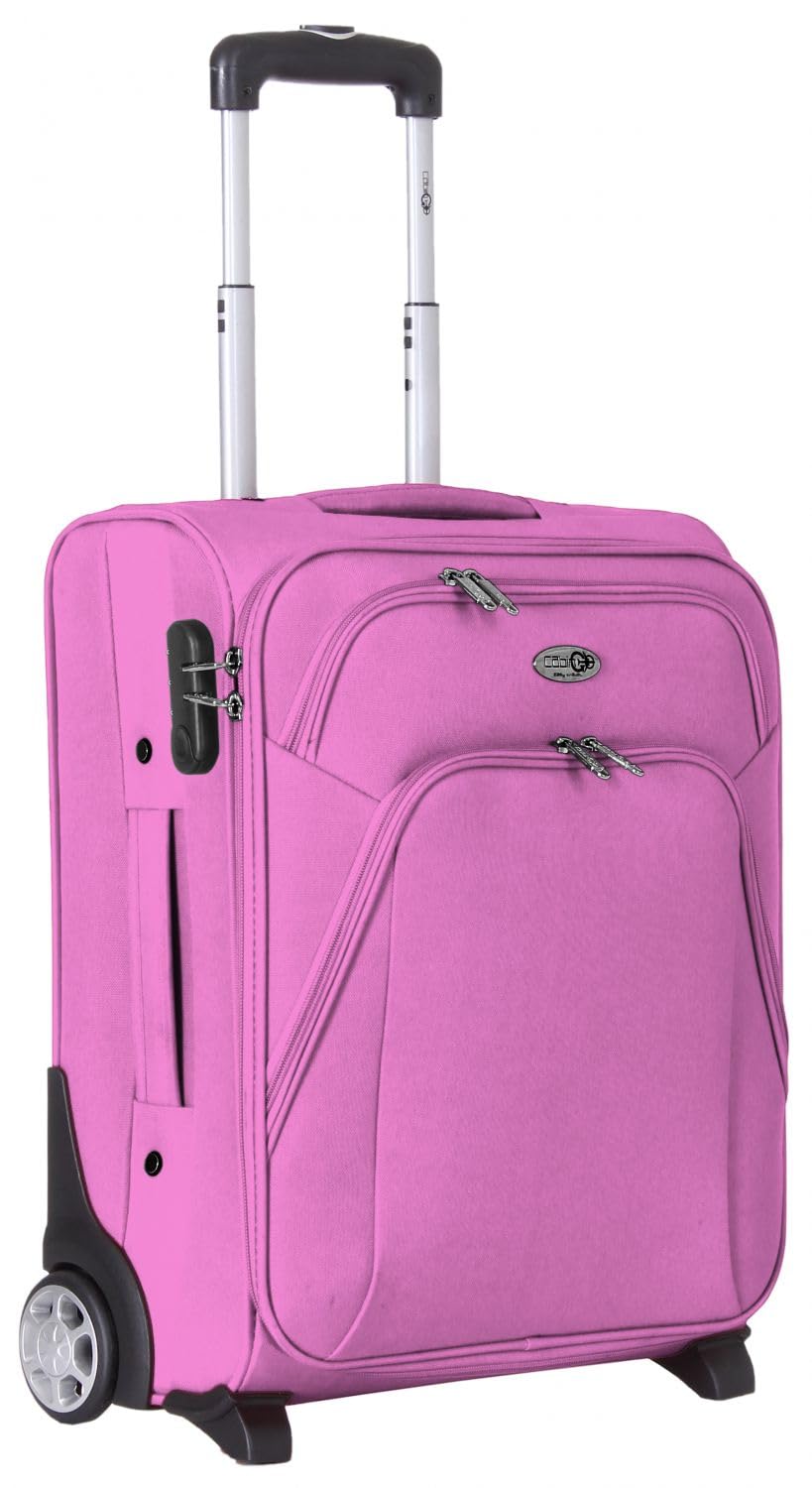 CABIN 5620 Valigia Trolley morbido, bagaglio a mano 55x40x20 con 2 ruote Grandi e Chiusura a combinazione, grande valigia spaziosa e resistente