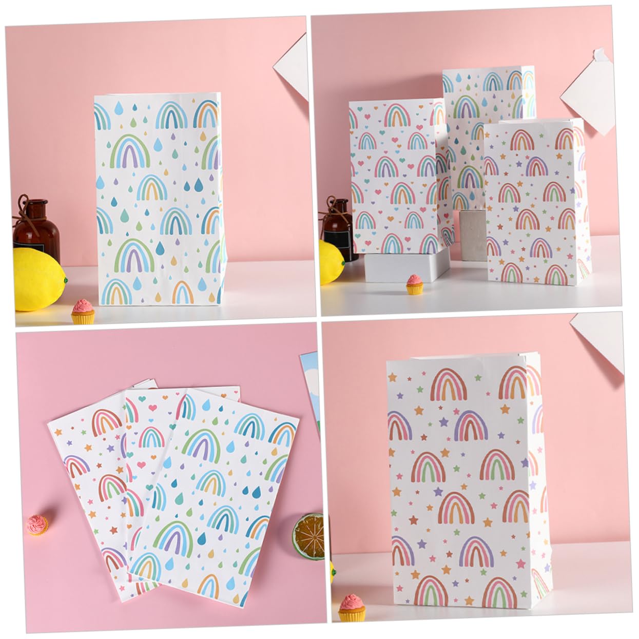 SAFIGLE 5 Sätze Geschenktüten Aus Dekorative Verpackungsbeutel Für Praktische Tragetaschen Für Festivals Und Feiern Designs À Stabil 30 Stück * 5