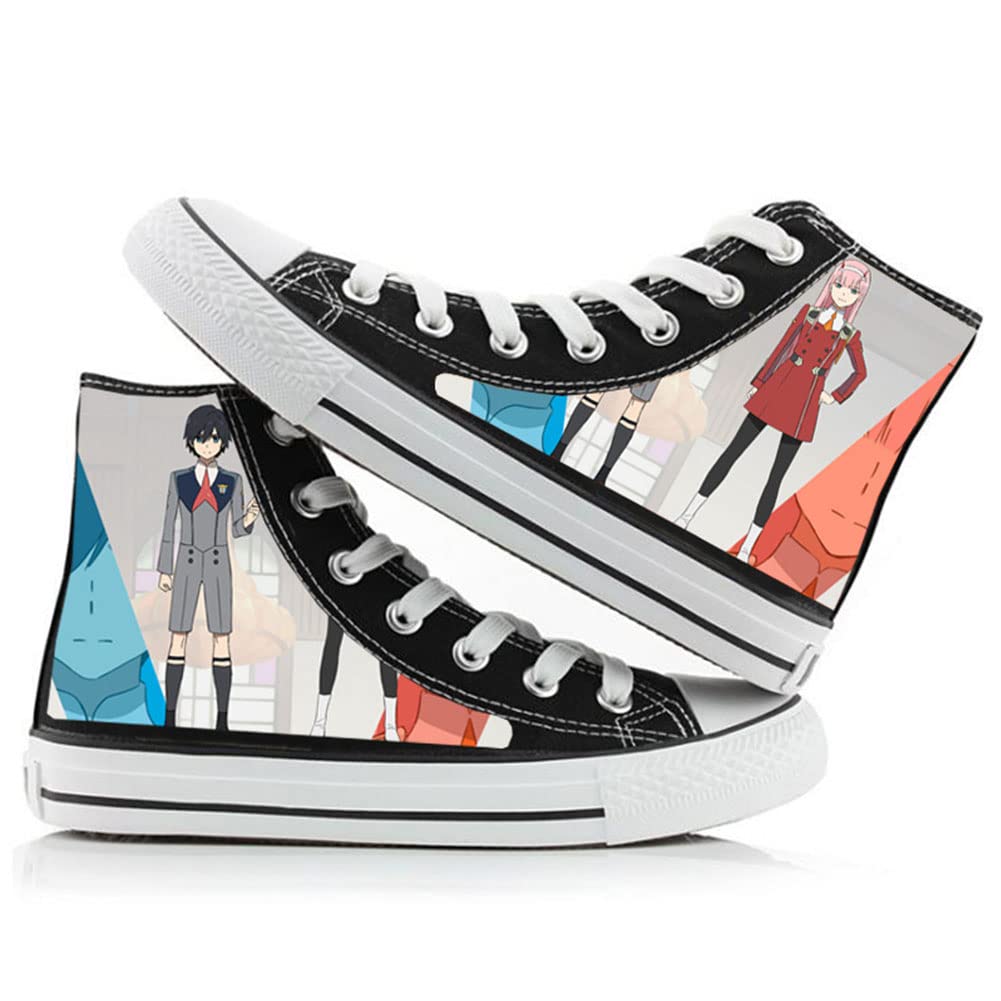 Jiumaocleu Darling in The FRANXX - Zapatos de lona de anime para cosplay, zapatos altos para parejas, zapatos de garabatos de moda, tenis casuales para hombres y mujeres