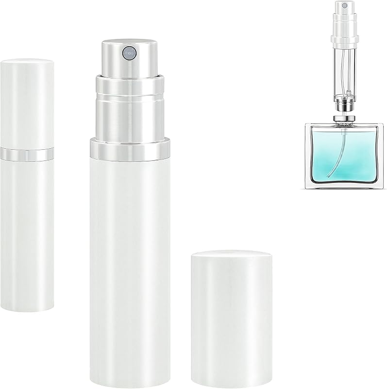 Frasco atomizador recarregável para perfume Qavhun 5 mL branco