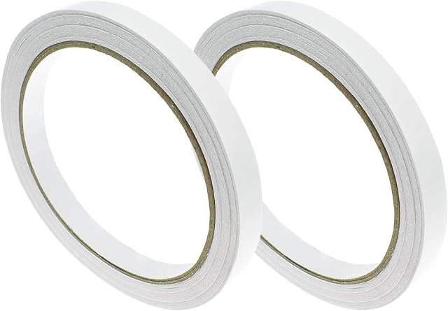 Double Sided Tape 2 Rolls Strong Adhesive Sticky Tape for Documents, Scrapbook, Photo, Craft, Office, School - Each Roll 52 Feet Long, 0.39inch Wide