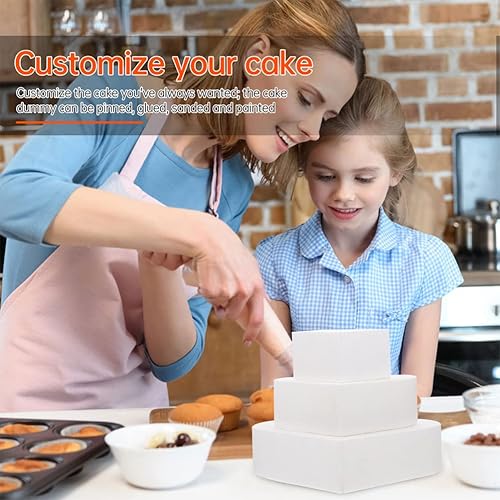 Miniatura 5 de STOBOK Juego de 3 piezas de espuma de corazón para tartas en forma de corazón blanco, ornamento de modelado de pasteles de poliestireno,