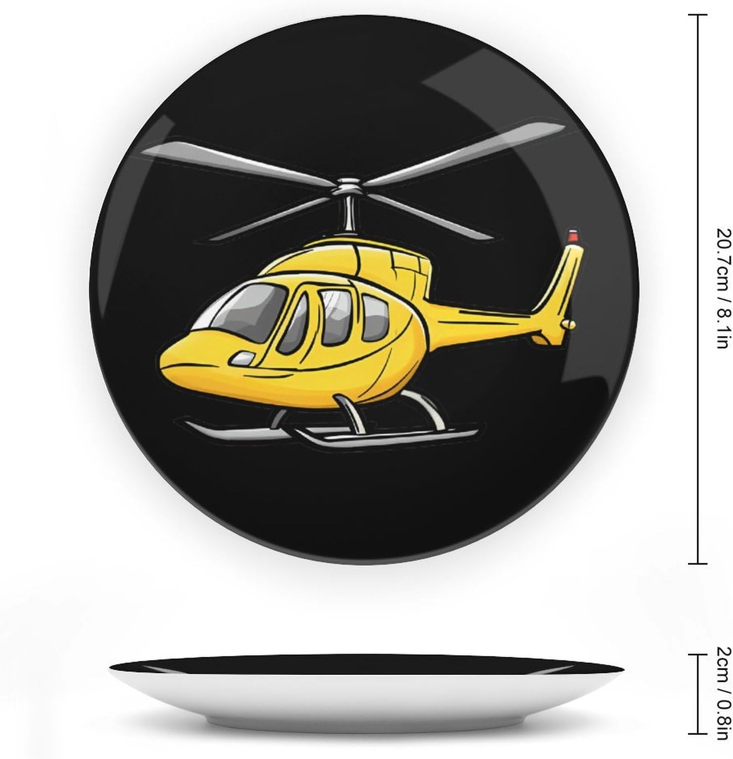 Helicopter Bone China Decorative Porcelain Plates Dinnerware Ornaments
