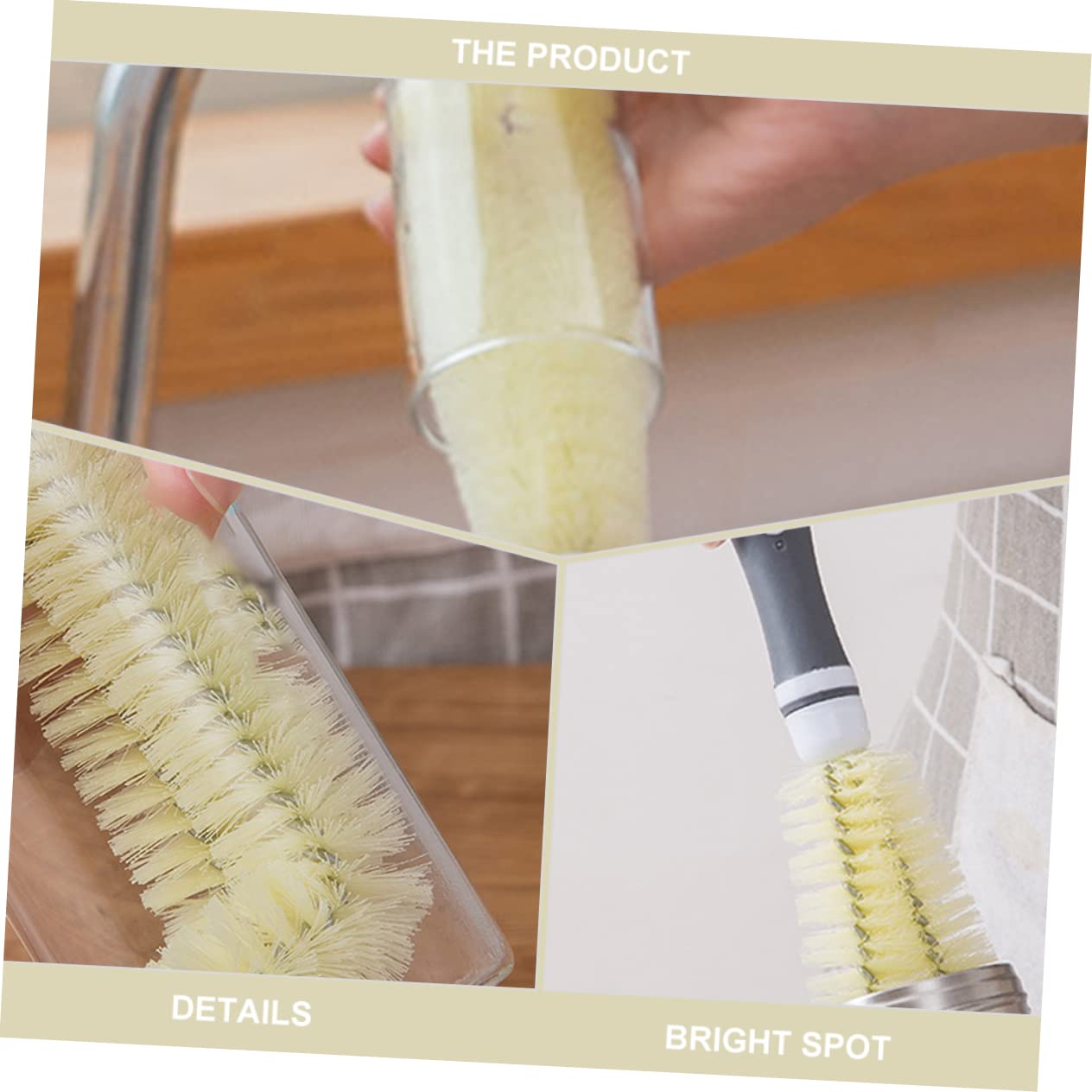 MAGICLULU 2piezas Cup Cleaner Brush para Biberones Cepillo De Mango Shape para Limpieza De Tazas y Botellas para Color Aleatorio