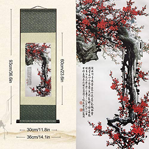 FOVNOT Orientalische Deko, Asiatisch Wand Dekor, SchöN Wall Decoration Wanddeko Schlafzimmer Wall Decoration Schriftrolle Wanddeko Wohnzimmer Wandbehang Deko Wand Wandtuch