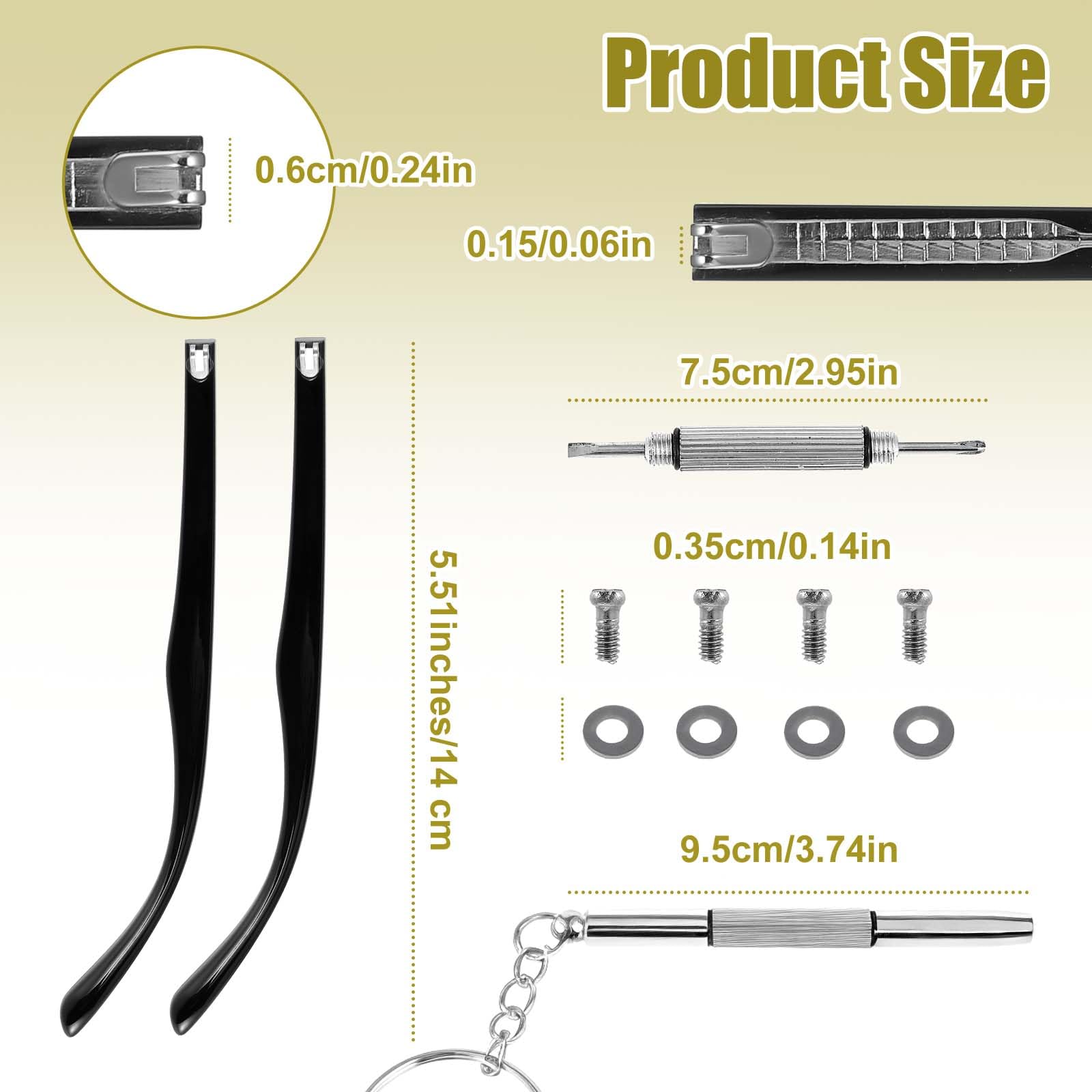 Braccia Di Ricambio Per Occhiali In Metallo - Aste Universali Antiscivolo - Set 1 Paio - Foto 8