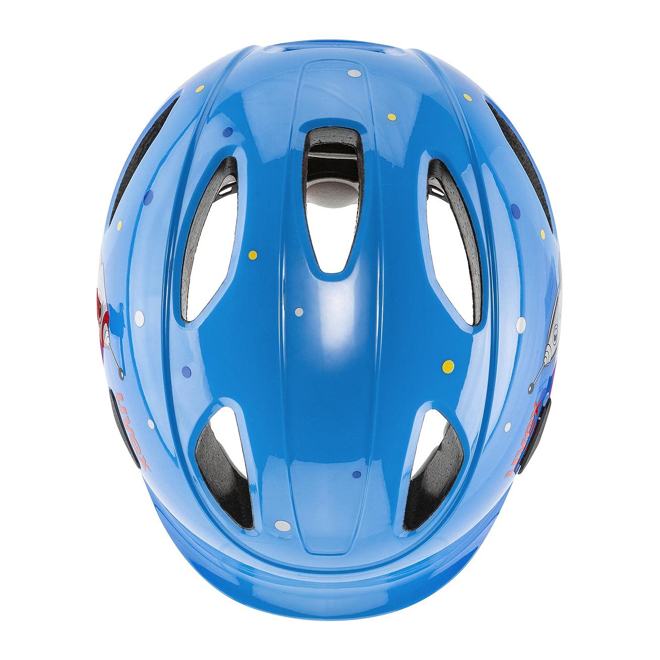 uvex oyo style - lekki kask rowerowy dla dzieci - indywidualna regulacja wielkości - możliwość zainstalowania światła LED - blue rocket - 50-54 cm