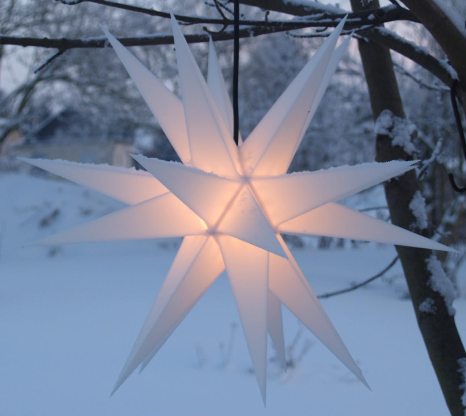 Melchior Outdoor II 3D Außenstern Ø 60 cm 20 Spitzen 4 m Außenkabel Weiß
