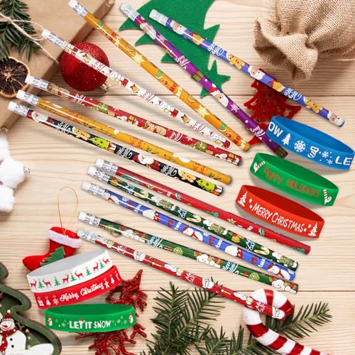 Set de 48 lápices navideños con borrador y pulseras miniatura 5