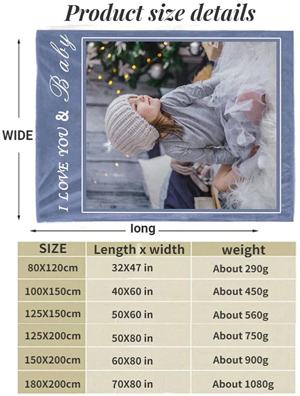 Gudina personalised blanket Custom Blanket with Photos Text.Custom Blanket with 1-9 Photo Collages.Flannel Blankets for Family Birthday Wedding Gift Fits Couch Sofa Bedroom Living Room-180cmX200cm - Image 7