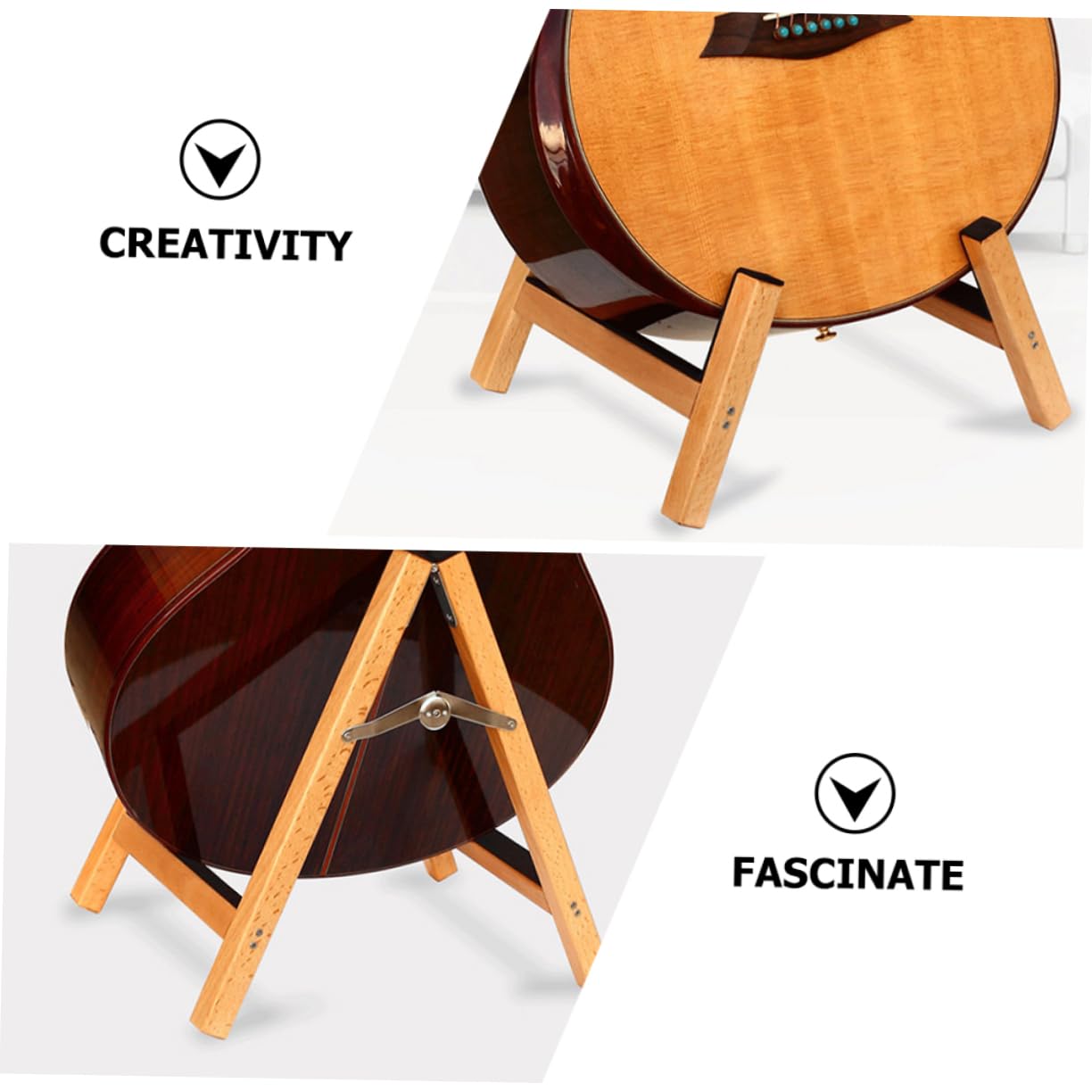 SOIMISS Soporte Guitarra Madera Ajustable para Guitarra Eléctrica bajo Ukelele y Violín Soporte Compacto para Accesorios Musicales