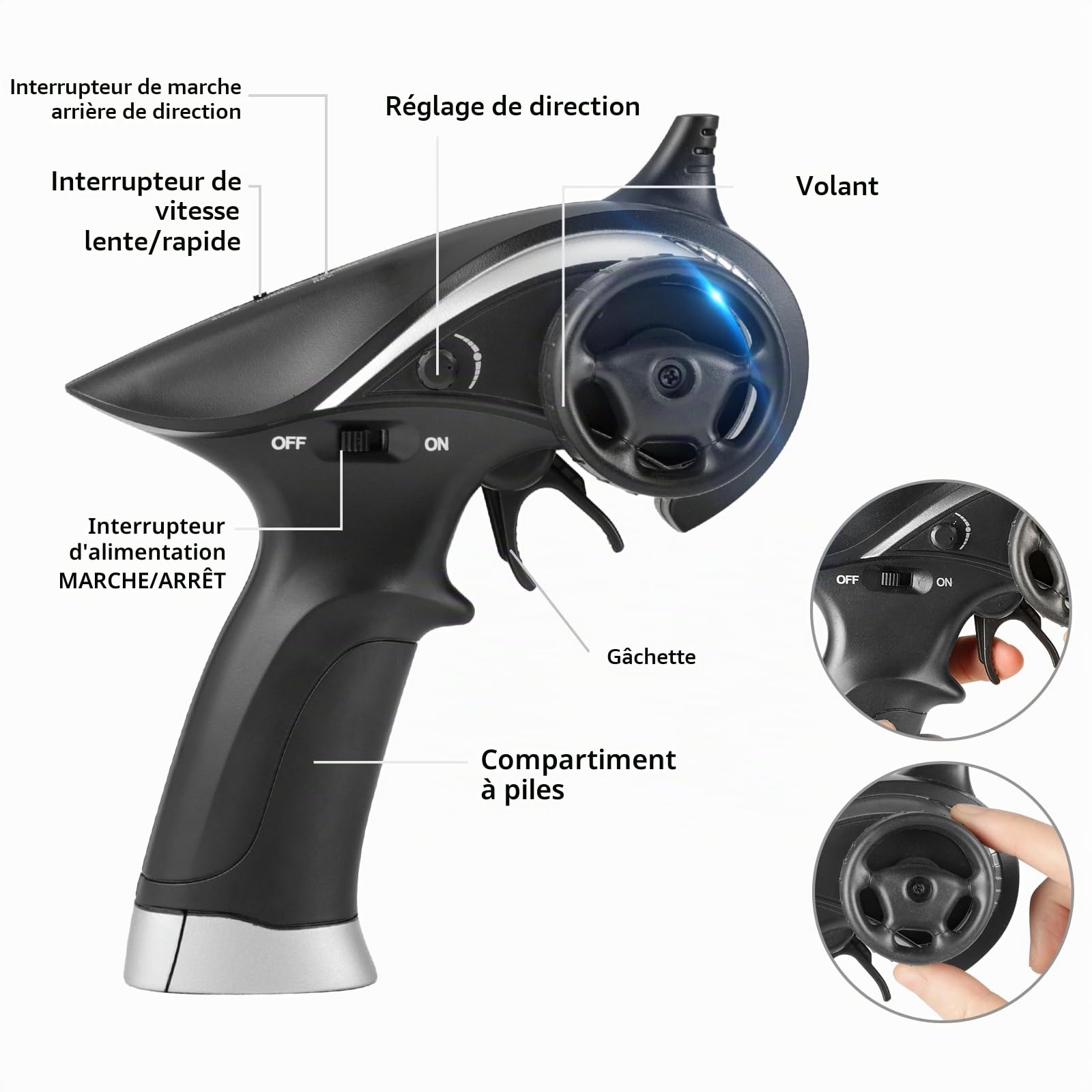 HAIBOXING - Transmetteur Récepteur 2,4 GHz, RC pour Voiture de Course 1/18, Système Radio, Récepteur, LS103, Noir, 14 ans et plus