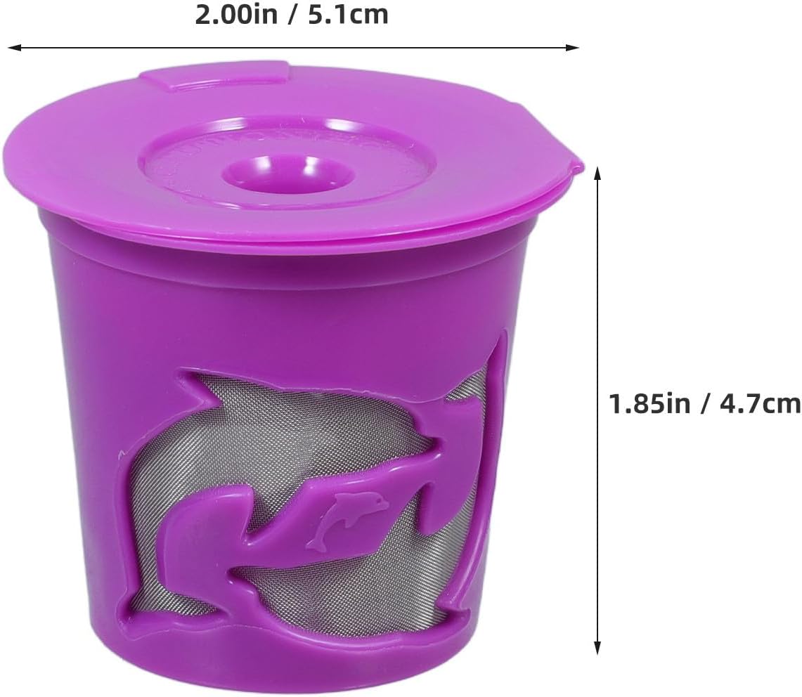 Reusable Stainless Steel Coffee Filter Cup 2pcs Sturdy Coffee Strainers for Household and Office Use Purple