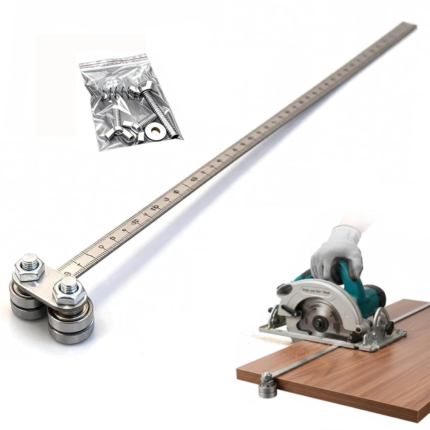 Positioning Calipers for Precise Measurements & Secures Materials, Precision Cutting Guide for Circular Saws, Adjustable Guide Rail for Woodworking Positioning Cutting
