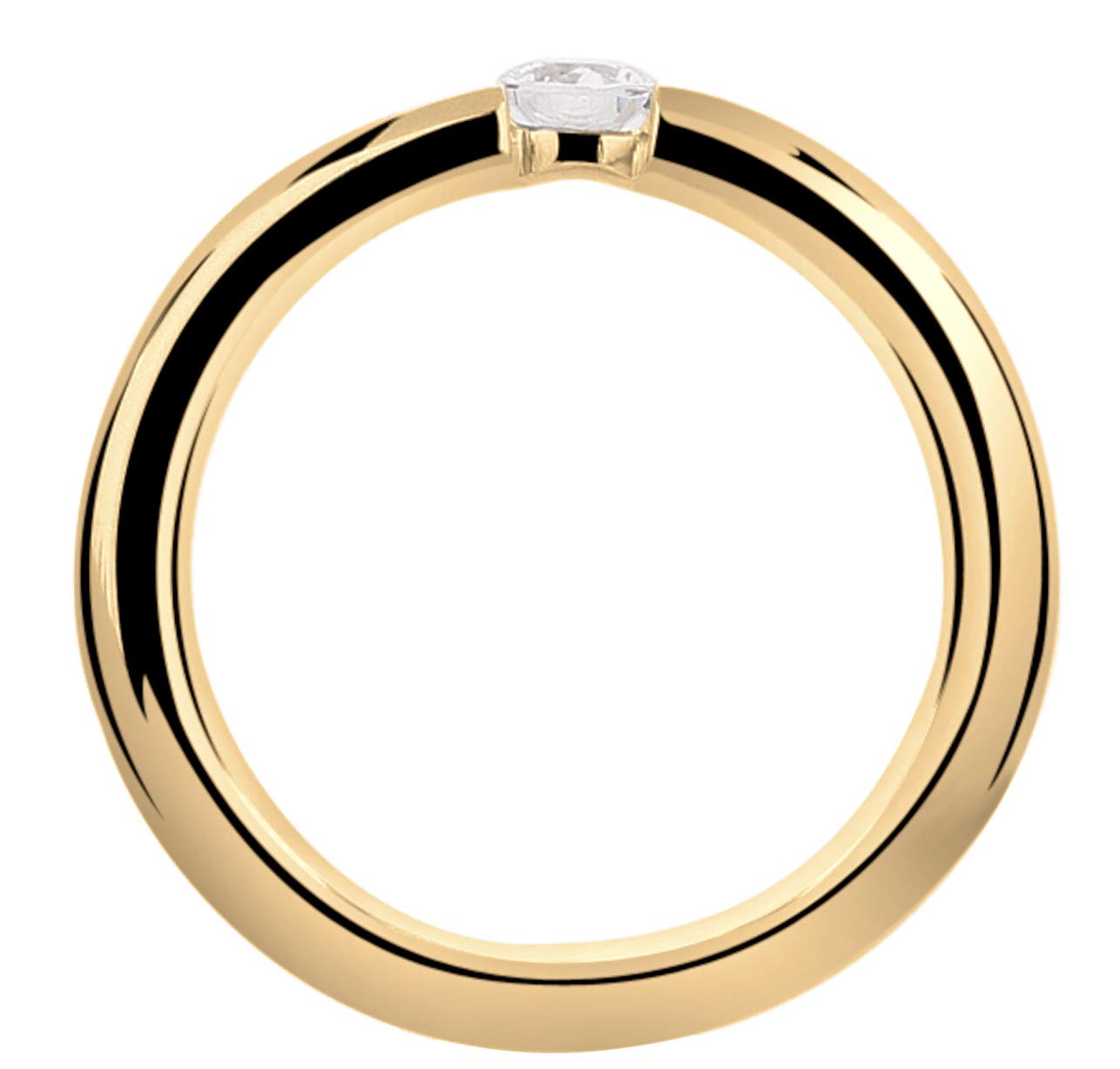 Nenalina Ring Silber 925 Damen Verlobungsring vergoldet Silberring Gold | Damenring mit 4 mm weißem Cubic Zirkonia