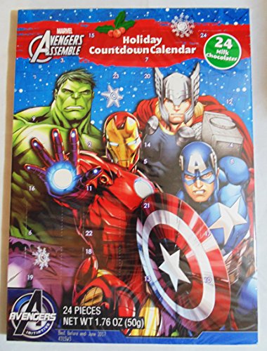 Marvel Avengers Assemble Holiday Countdown Advent Calendar with 24 Milk Chocolates