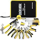 DOWELL 24-teiliges Hausbesitzer-Werkzeug-Set, Reparatur-Handwerkzeug-Set mit tragbarer Werkzeugtasche 24PCS