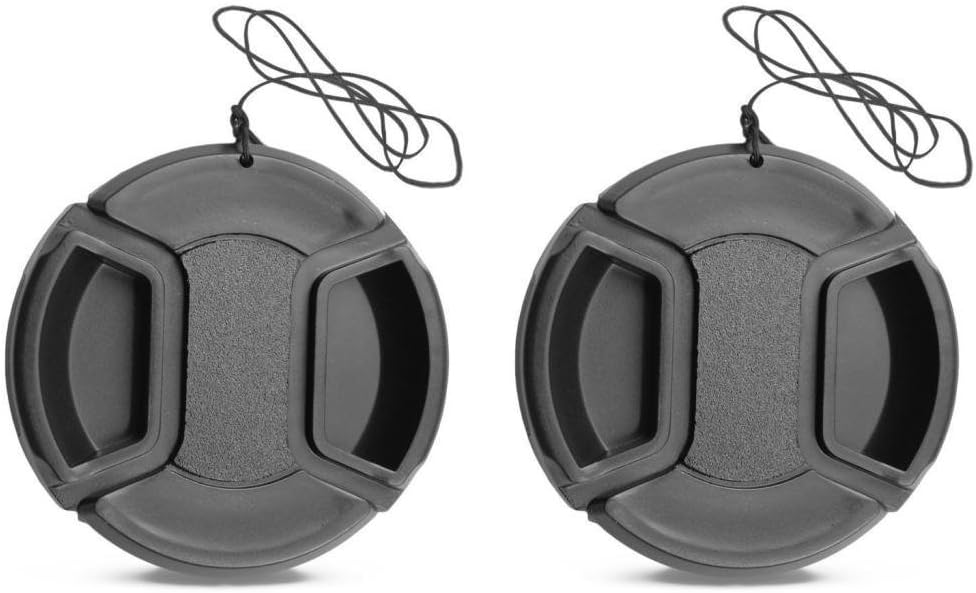 Eggsnow Lens Cap(2- Pack) 58mm Center Pinch Front Camera Lens Cover for Canon Nikon Sony Cameras