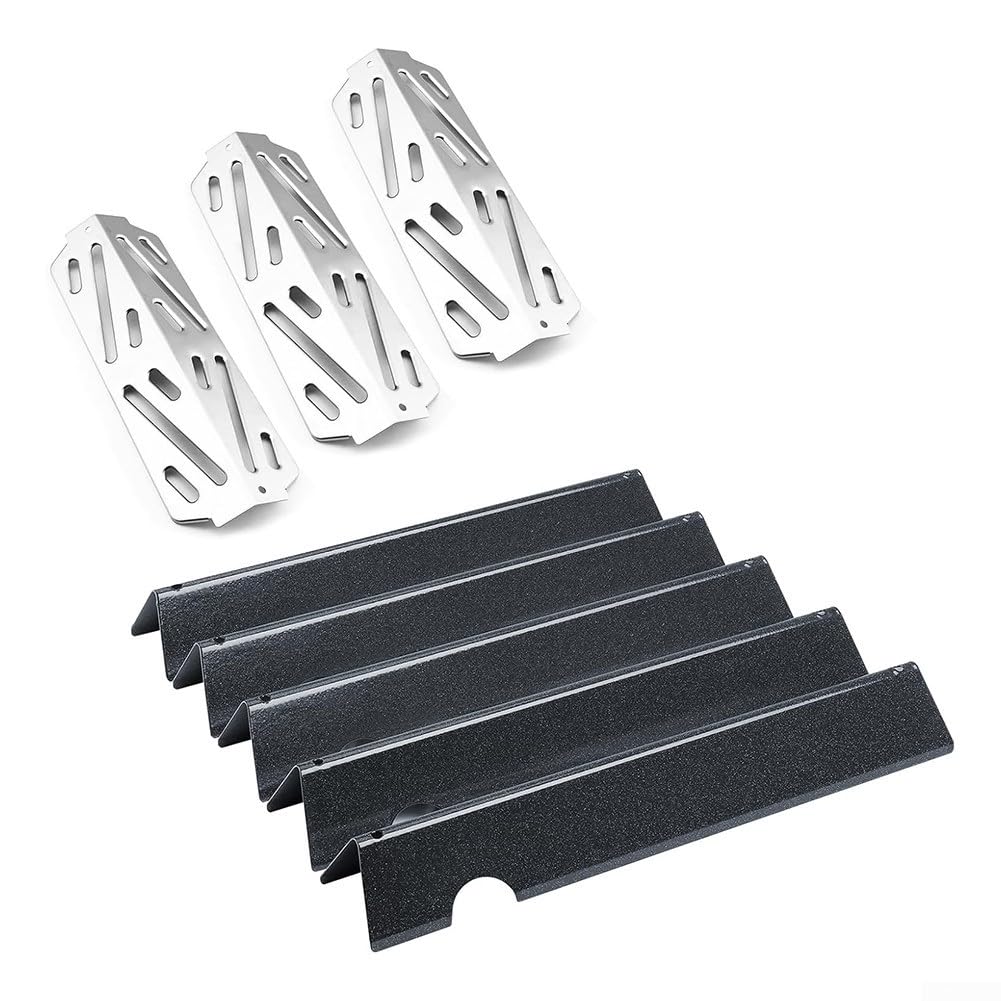 Barre aromatizzanti in acciaio inossidabile per Weber per Genesis II per serie LX 300, parti di ricambio deflettore di calore da 43,4 cm in acciaio inossidabile per modello 66032 66040