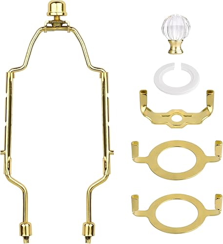 WEAVERBIRD Soporte de arpa para pantalla de lámpara de 8, 9, 10 pulgadas, kit de arpa de lámpara ajustable con silla estándar 38, base de luz E14