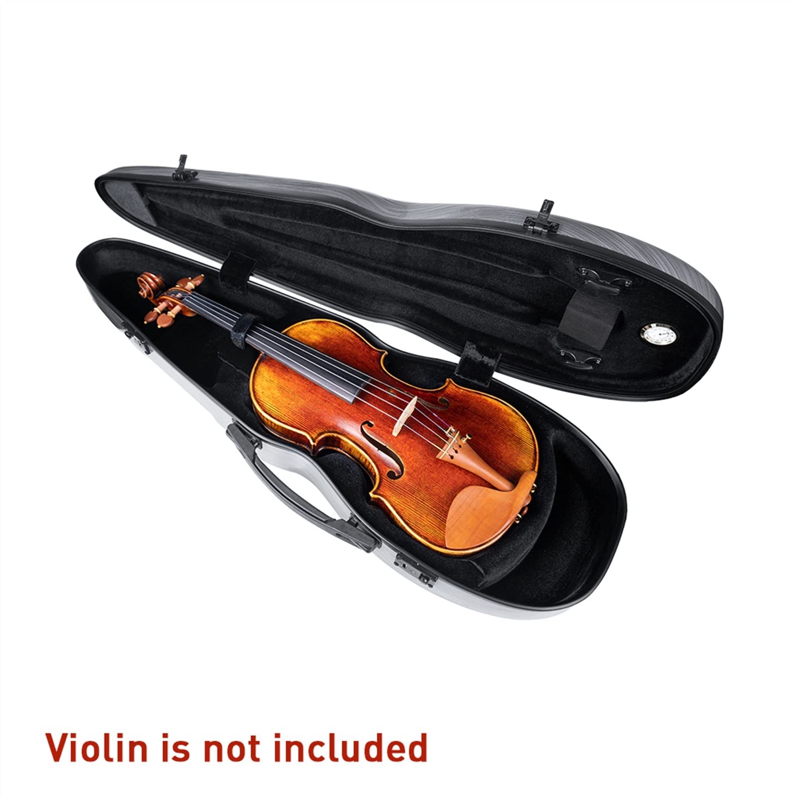 FLFL Étui pour Violon Étui De Violon Composite De Fibre De Carbone 4/4 Violon Acoustique Support d'arc De Boîtier Hydromètre Violon
