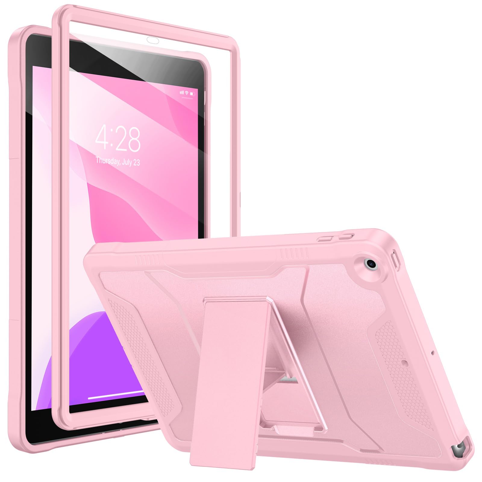 Photo 1 of **DIRTY**
Soke Case for iPad 9th/8th/7th Generation 10.2-Inch (2021/2020/2019 Release), with Built-in Screen Protector and Kickstand, Rugged Full Body Protective Cover for Apple iPad 10.2 Inch - New Pink