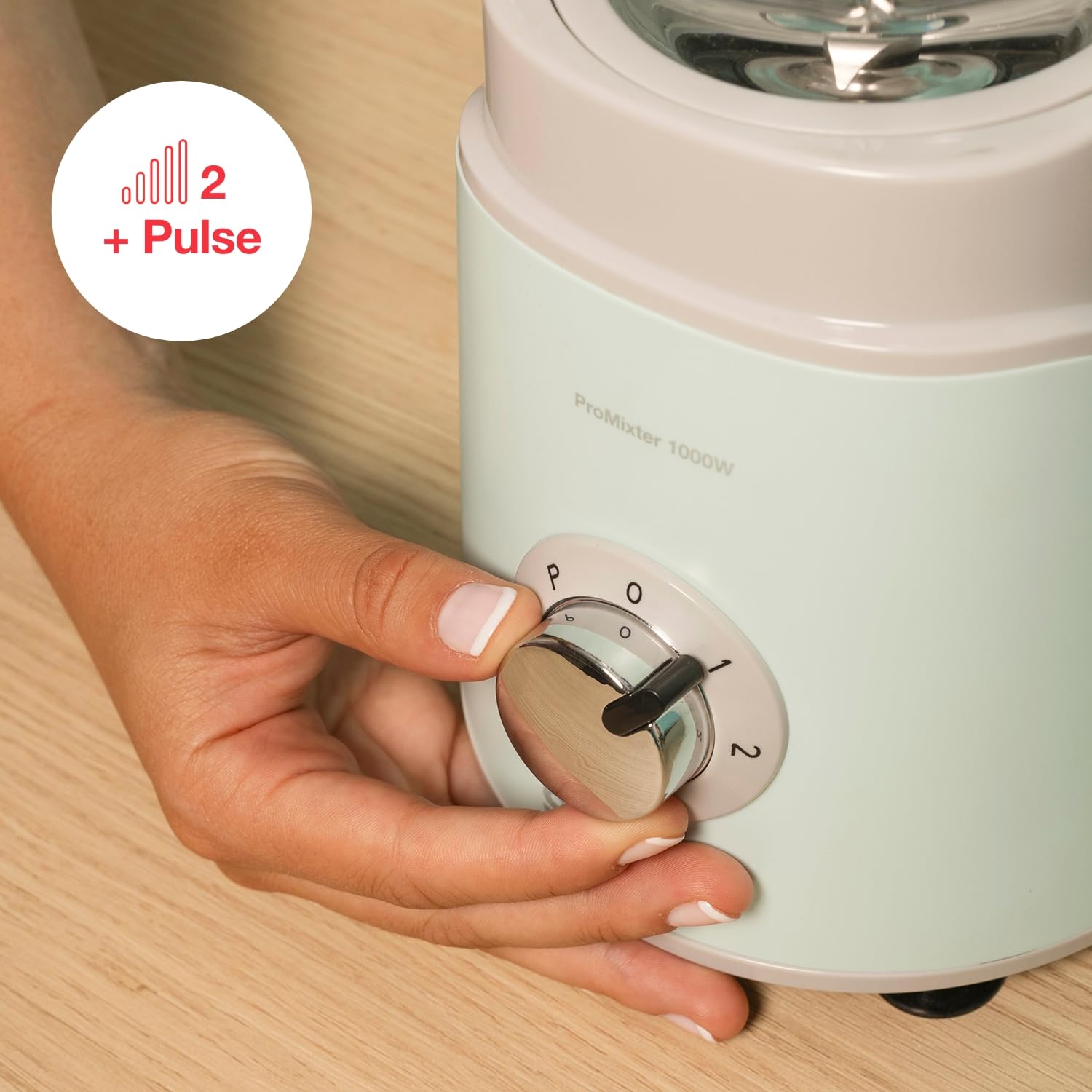 Solac Blender Pro Mixter 1000 | 1000 W, 1,5 l, 2 prędkości + Turbo, 4-ostrzowe zdejmowane ostrza do lodu, kruszarka do lodu, bezpieczeństwo, możliwość mycia w zmywarce, akcesoria w zestawie, niebieski