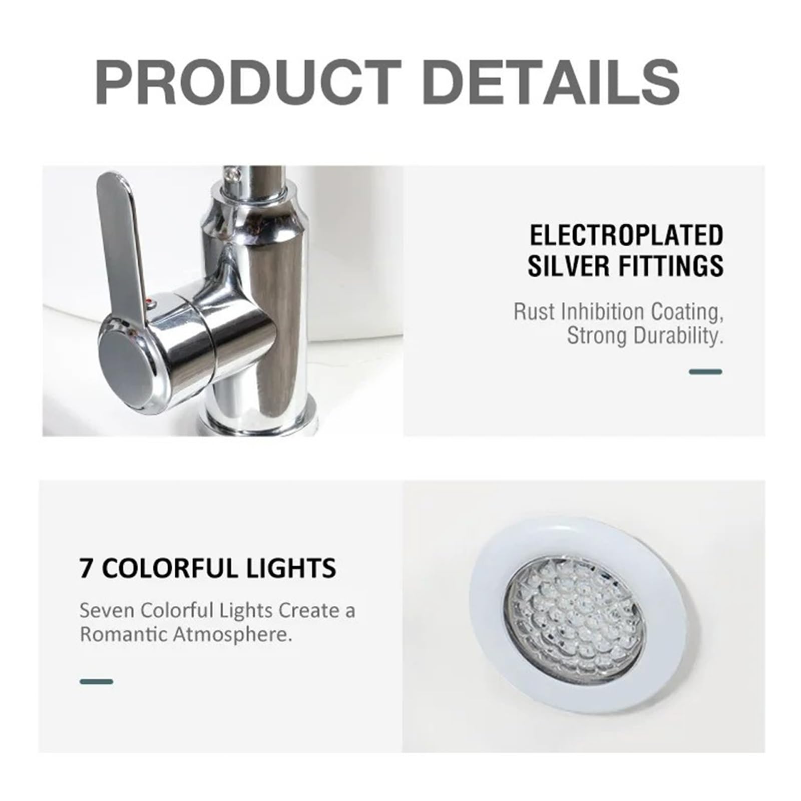 Massaggiatore Termale Piedi D'acqua, Vasca Piedi Rotonda Con 7 Luci LED | Design Ad Alta Capacità, Design Acrilico Monopezzo, Design Del Tappetino In PU