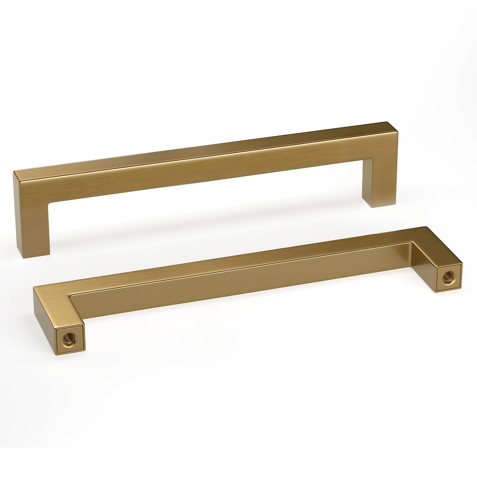 Goldenwarm 20 Pack Champagne Bronze Cabinet Pulls Gold Cabinet Handles 6-1/4in Champagne Drawer Pulls Brushed Bronze Drawer Handles T Bar Square