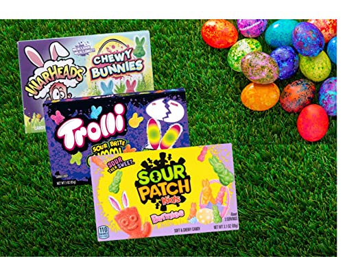 Easter Sour Candy Variety Pack With Trolli Sour Brite Gummi Bunnies And Sour Patch Kids Bunnies And Warheads Chewy Bunnies #TOP4