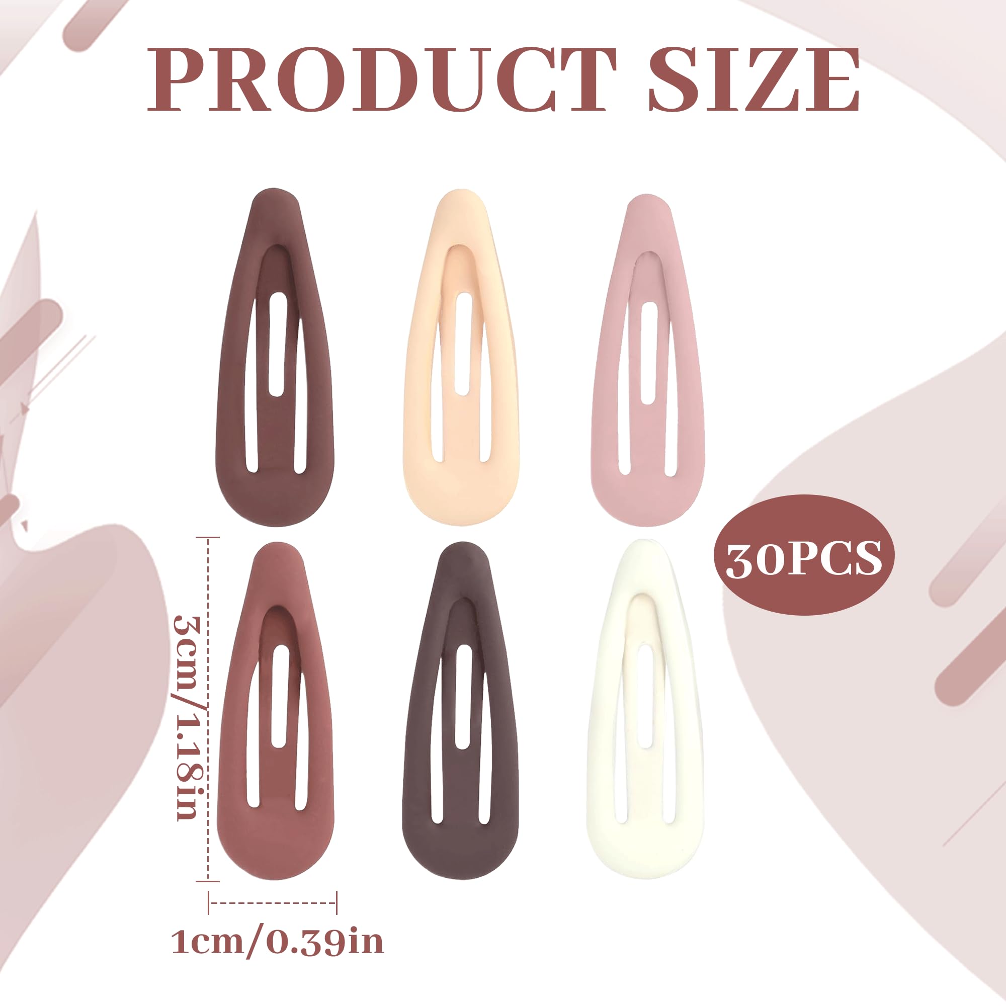 30PCS Snap Colorful Matte Non Slip Hair Clips With Case - Children & Student Small Hair Accessories For Lady Women & Little Girls - Image 2