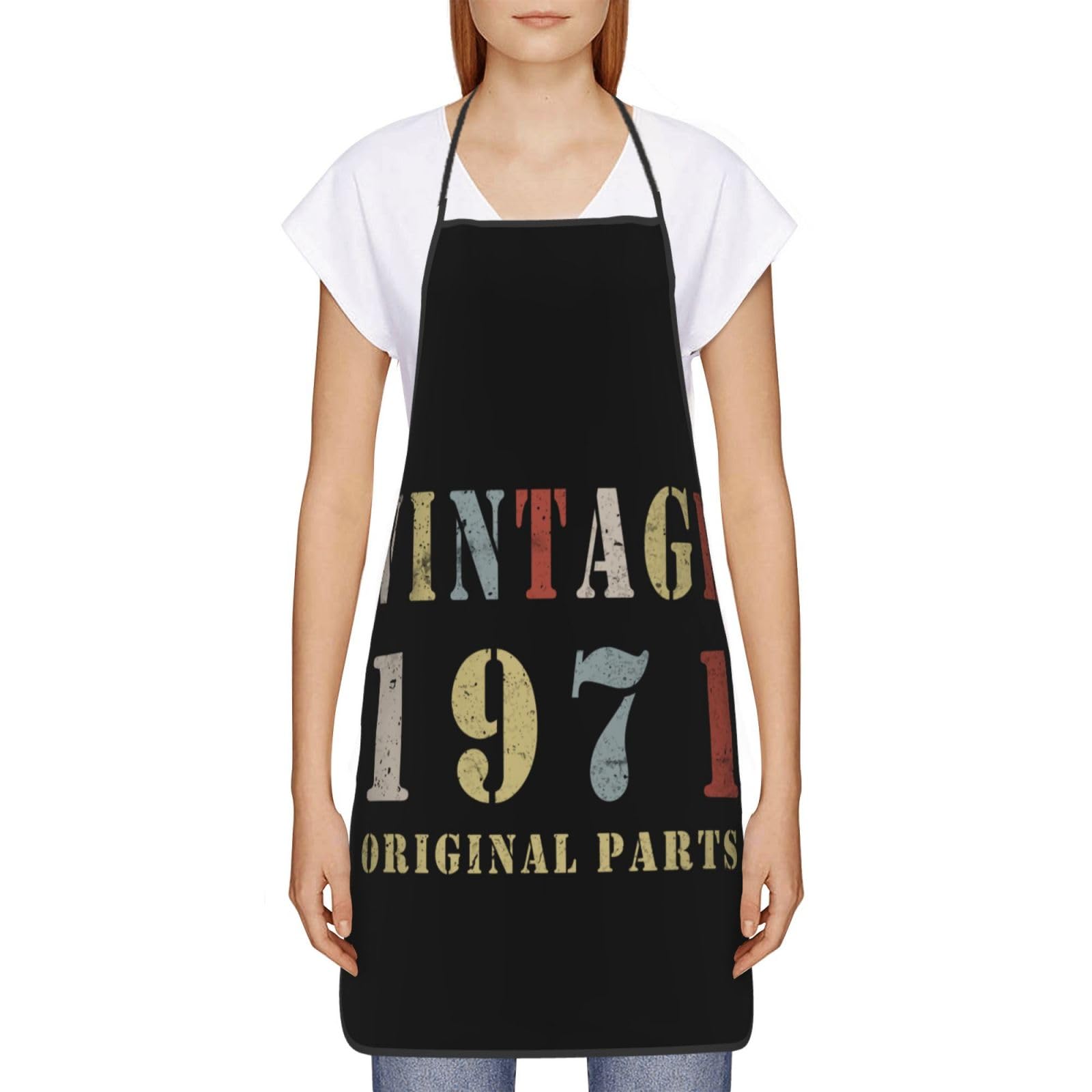 Oudrspo Vintage 1971 Original Parts1 Apron Home Kitchen Cooking Baking Gardening For Women Men, Funny Creative Gift Aprons