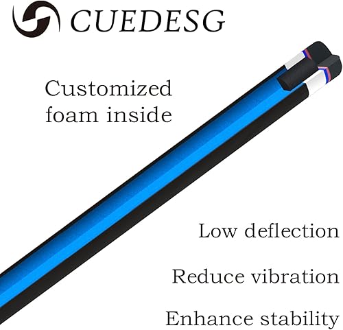 Miniatura 4 de Palo de Billar de Fibra de Carbono 10.5mm11.8mm12.5mm, Palo de Piscina de Baja Deflexión con Empuñadura de Madera Rara, Palo de Billar Profesional