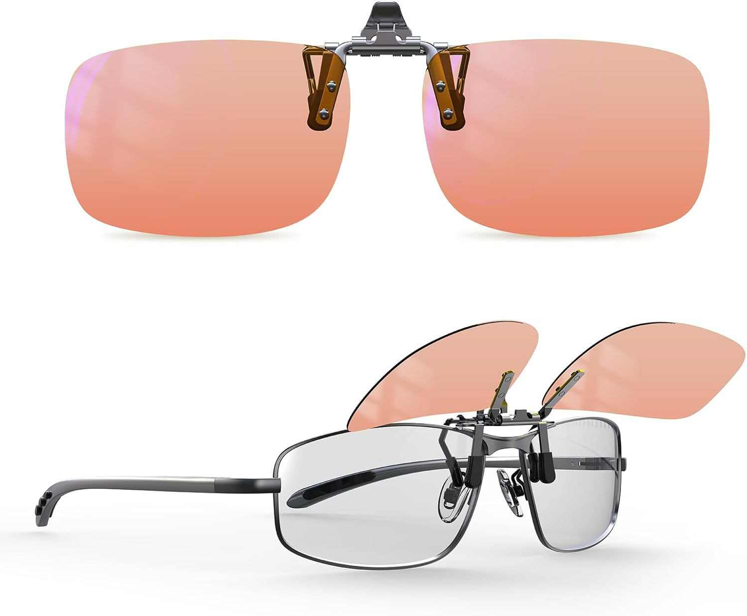 Goiteia FL-Rose Clip on Migraine Glasses, Light Sensitivity Glasses for Fluorescent LED Glare/Migraine Relief/Photophobia