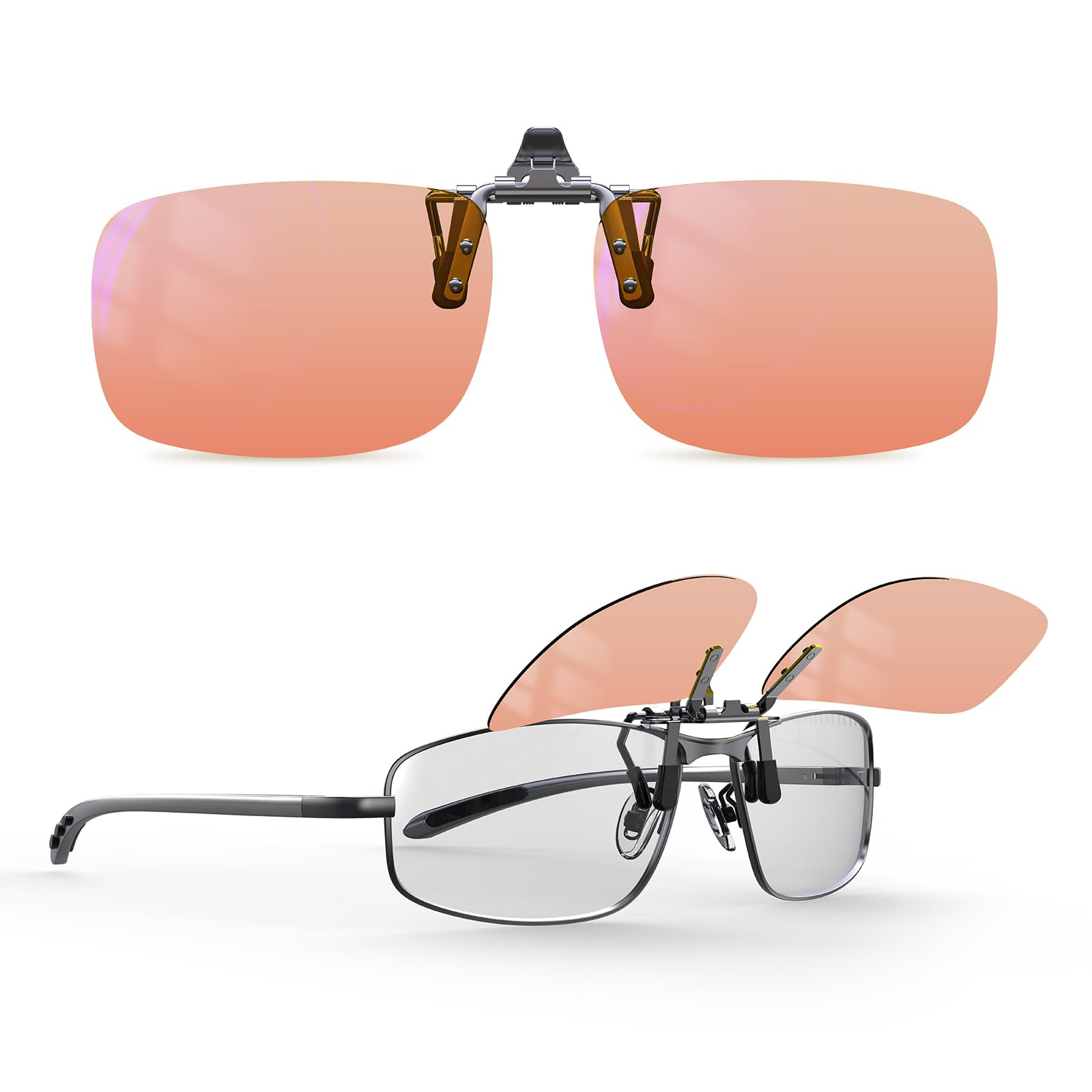 Goiteia FL-Rose - Occhiali con clip per emicrania, con clip, per bloccare la luce blu, per affaticamento degli occhi, sensibile alla luce, illuminazione a LED fluorescente/abbagliamento dello schermo