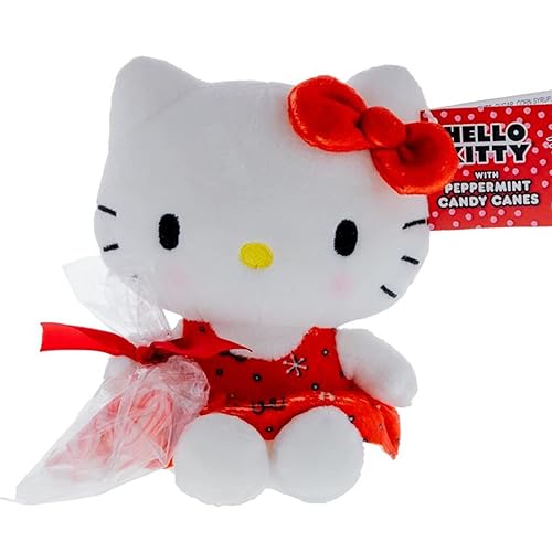 Galerie Muñeca de peluche de Hello Kitty de Navidad con mini bastones de caramelo comestibles de menta gran regalo de relleno de calcetines para Galerie Muñeca de peluche de Hello Kitty de Navidad con mini bastones de caramelo comestibles de menta gran regalo de relleno de calcetines para
