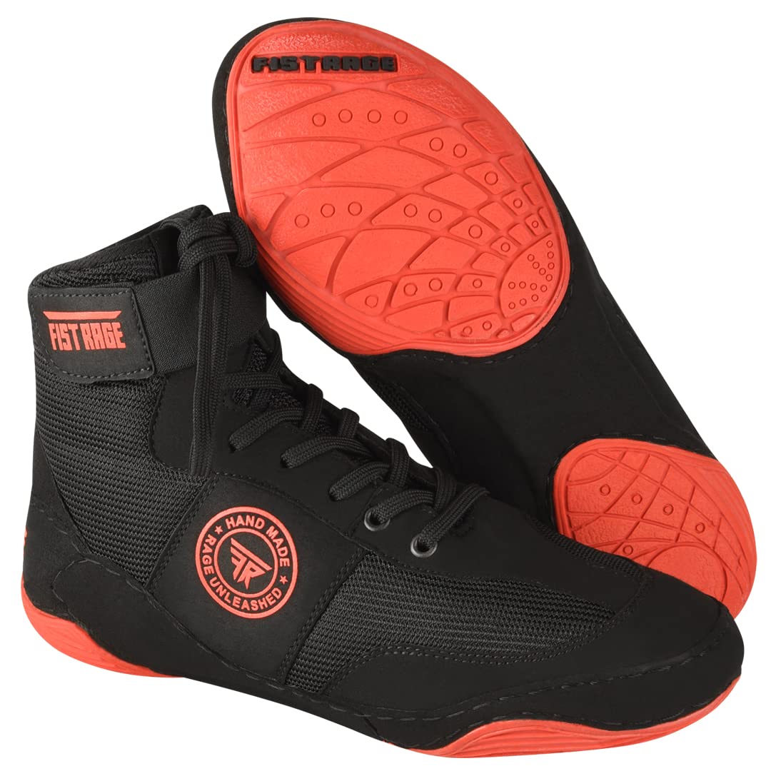 FISTRAGE Wrestling Shoes Fighting Sports Master Training Mesh and Rubber Sole Unisex Pro Men's and Youth Genuine Boot Light Weight | Combat Footwear for Adults-image-26