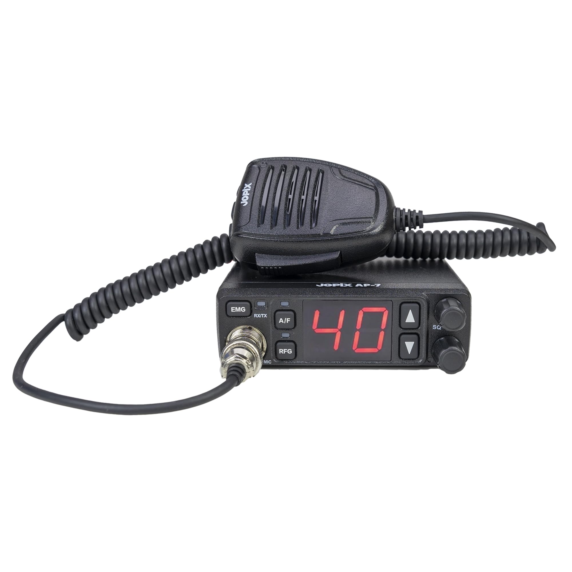 Jopix Ap-7 Kit Emisora Móvil CB 27 MHz y Antena Magnética, Multinorma Am/FM, 12V/24V, ASQ