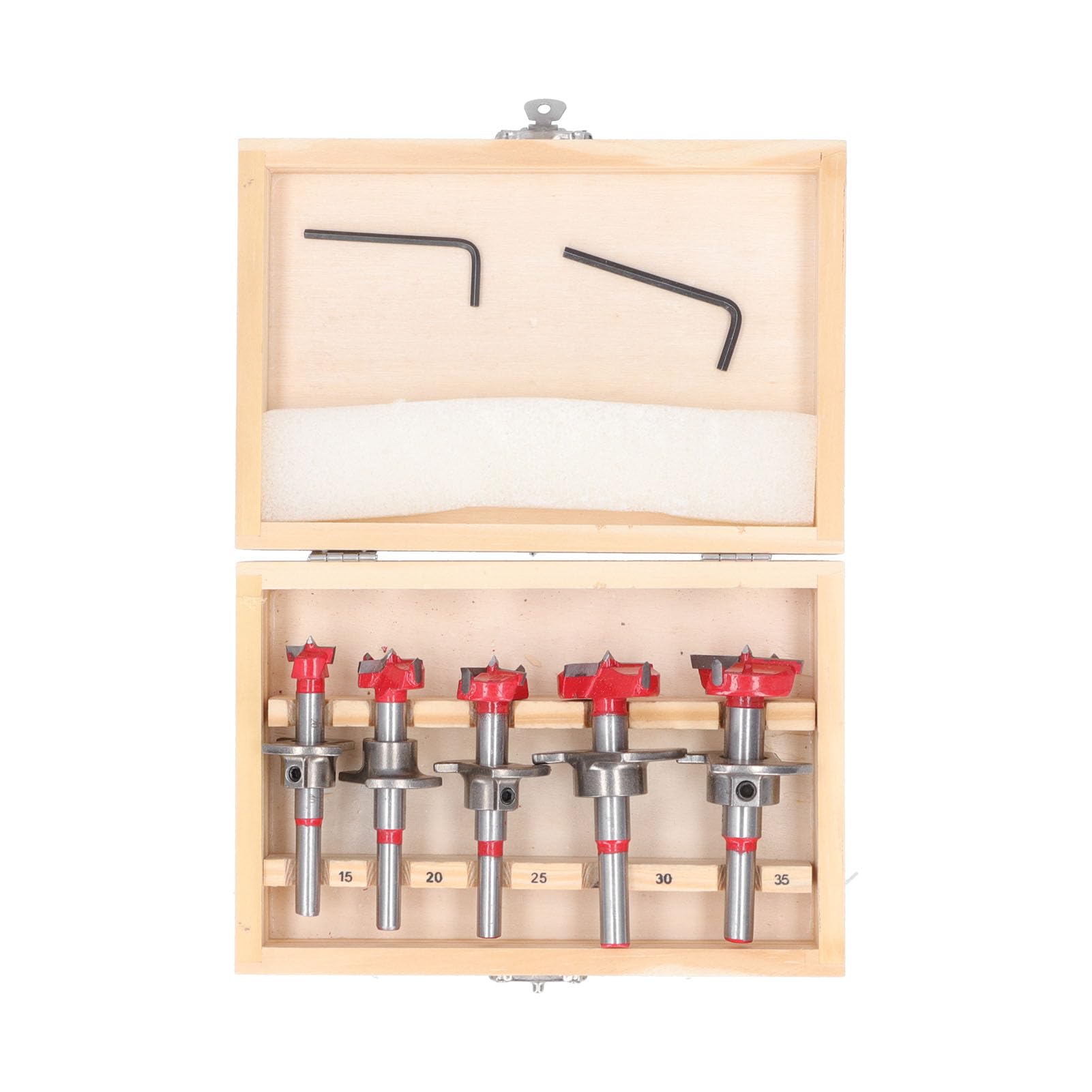 Set di 5 punte da trapano Forstner, kit apri fori per legno, lama in acciaio legato ispessito con posizionamento accurato, punte Forstner da 15 mm 20 mm 25 mm 30 mm 35 mm per