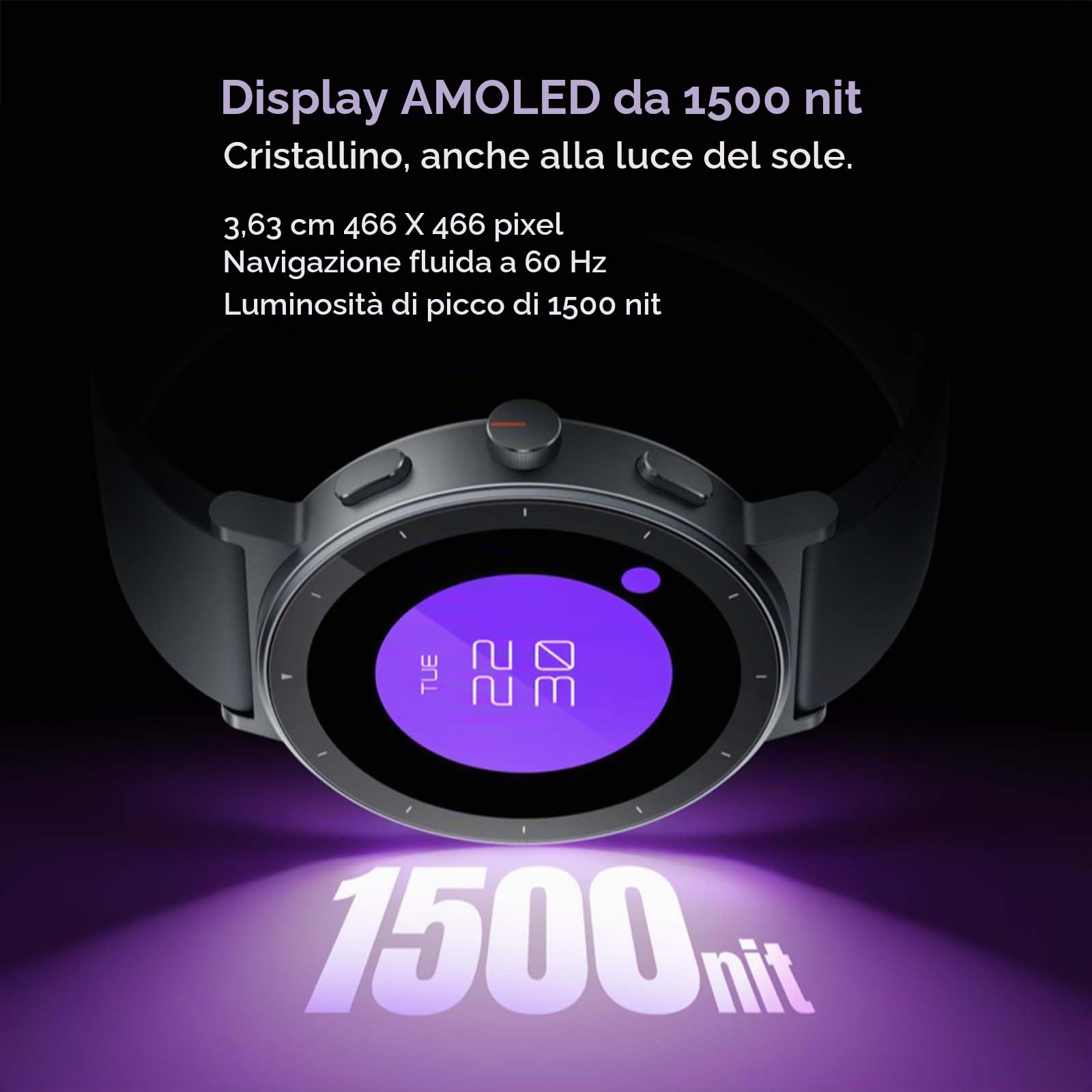 realme Watch S5 Smartwatch 5ATM con GPS Indipendente 5 GNSS, Orologio Smartwatch Donna AMOLED 1,43" 1500nit, Batteria di 20 Giorni, 110 Modalità Sportive, Monitoraggio della Salute, Notifiche, Bianco