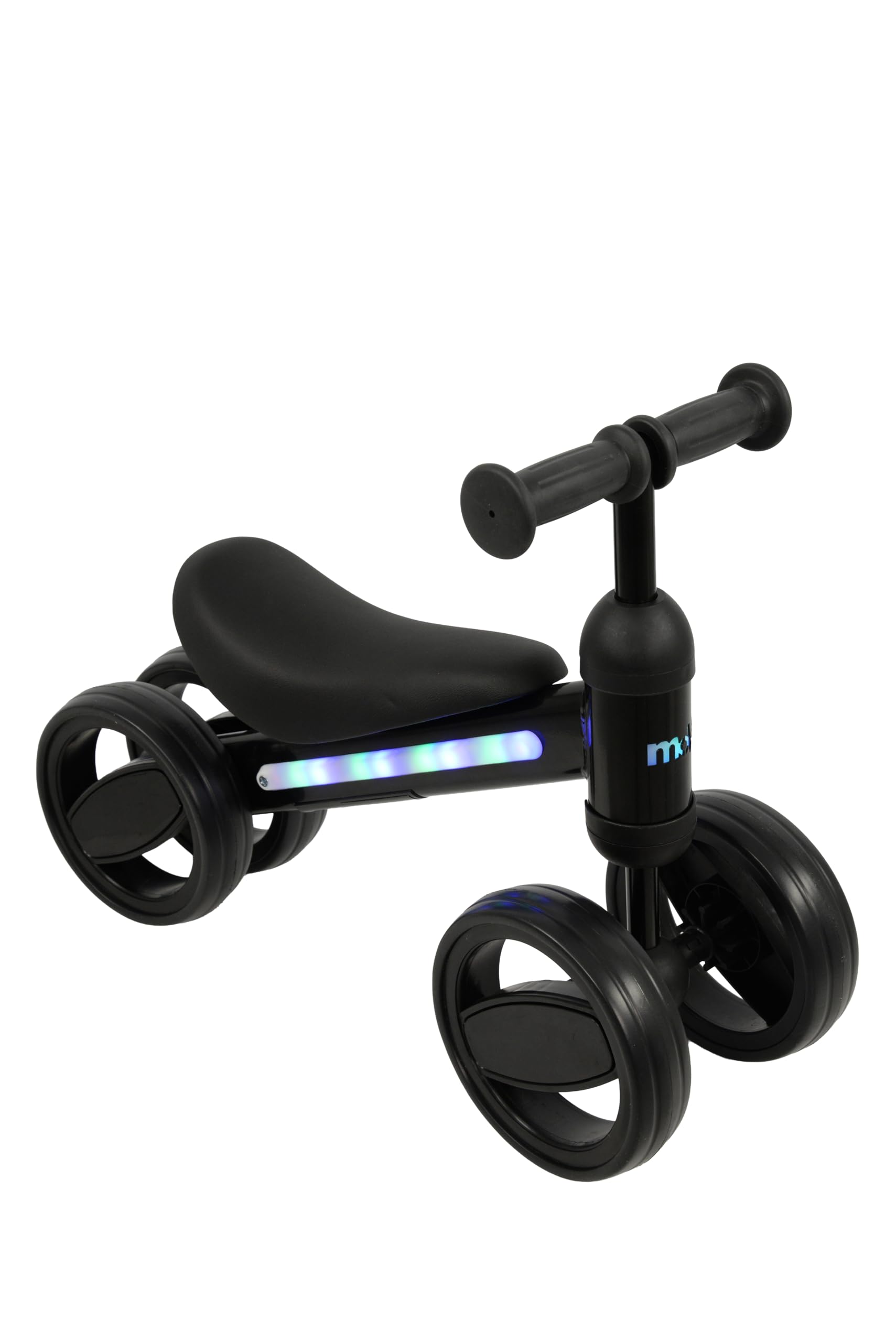 MoVe Bobble Light Up Ride On Quad Scooter | 4 Four Wheel Toy in Black | Toddler Push Along Ages 1+ Flashing