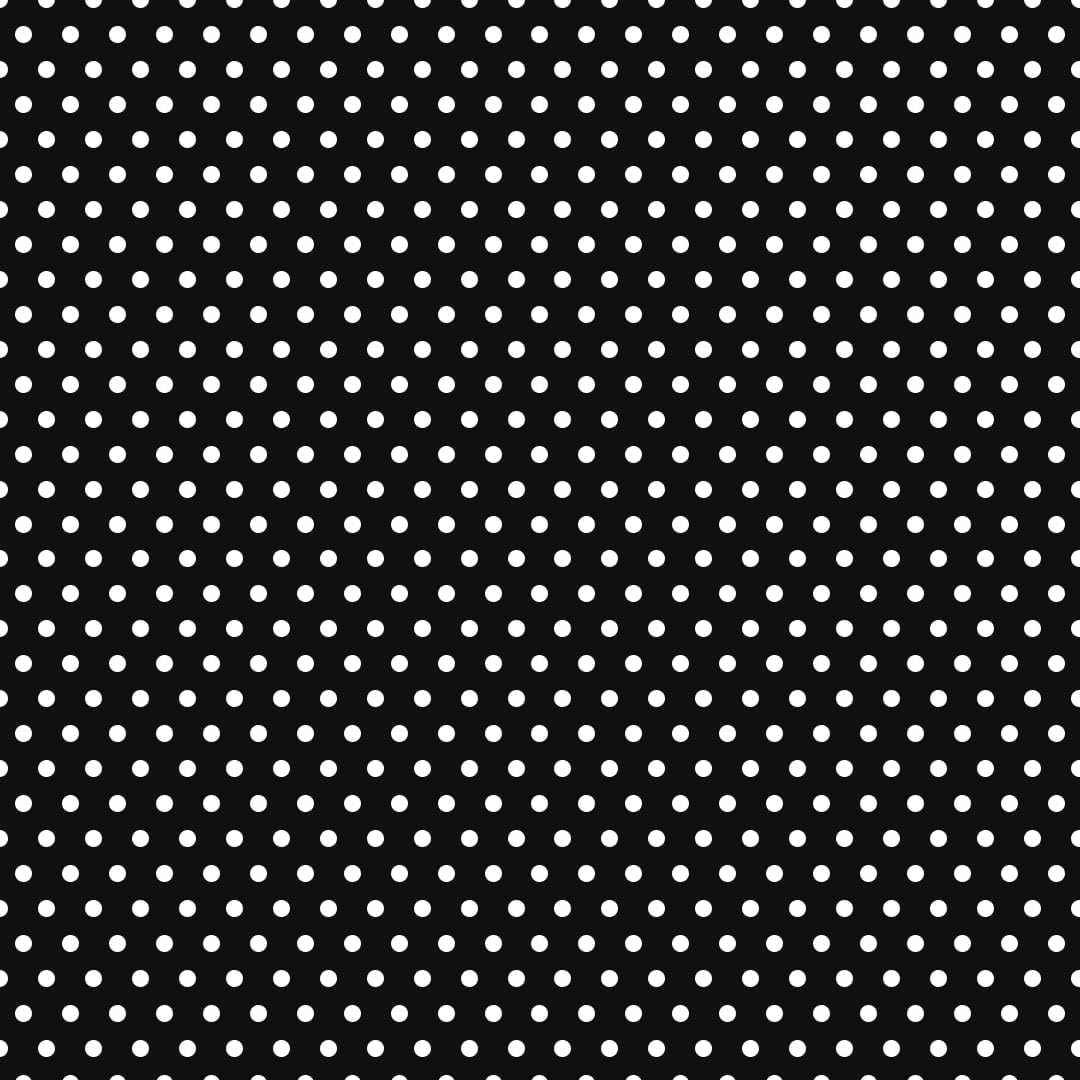 Rose and Hubble Polka Dot Fabric - 45 Inch Wide 100% Cotton Poplin for Dressmaking, Quilting, and Crafting - Soft, Cotton Fabric for Sewing, Apparel, Home Décor, Bag Making (Black, 0.5 Metre)