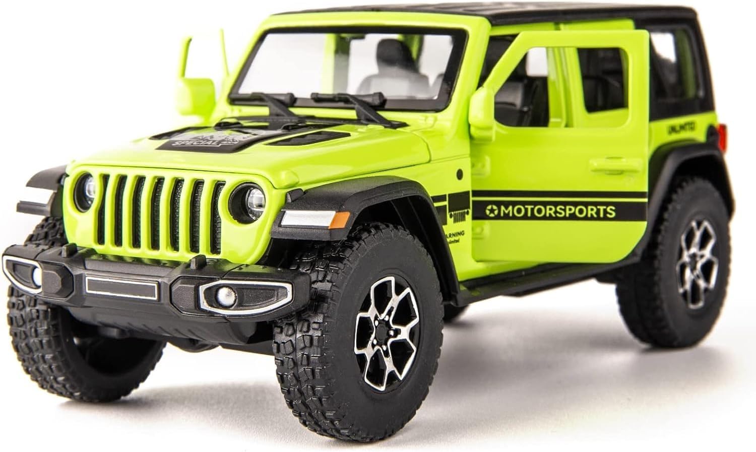 WAKAKAC Compatible for 1/32 Wrangler Alloy Diecast Pull Back Model Car Collectible Gift with Light and Sound Toy Vehicle for Kids Boys Girls Toddler Christmas Birthday Gift Green