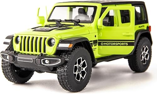 WAKAKAC Auto de juguete compatible con 132 Wrangler aleación fundida a presión modelo de automóvil coleccionable con luz y sonido vehículo de